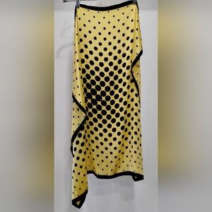 VINTAGE YELLOW SILK POLKADOT SCARF